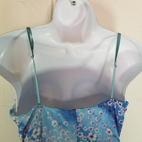 Vtg 90s y2k floral mesh sleeveless boho dress - Picture 8 of 11